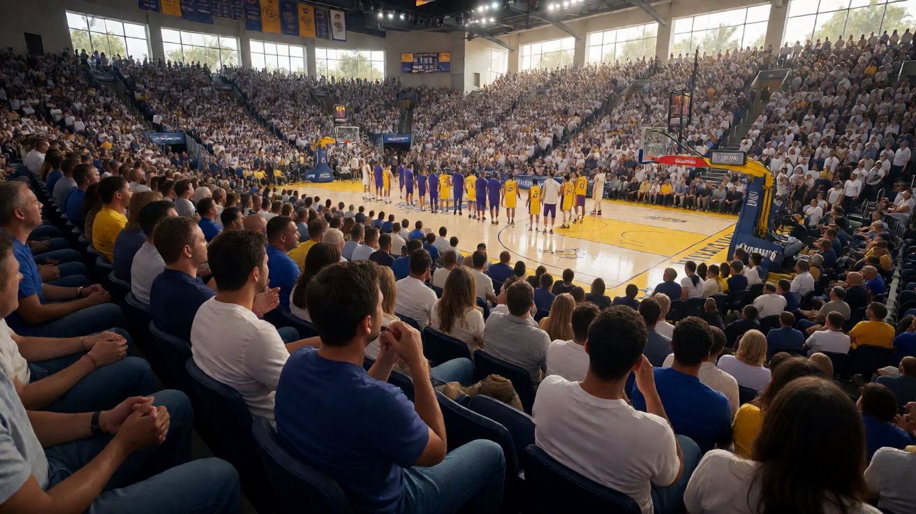 NBA总决赛湖人对阵勇士赛场全景